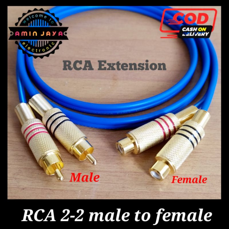 Kabel rca 2-2 male to female