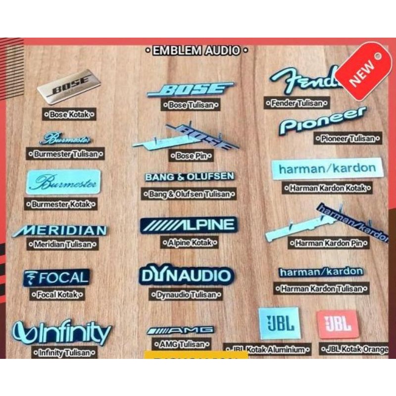 Emblem 3D Alpine Badge Speaker bukan JBL Bose Harman Kardon Head Unit
