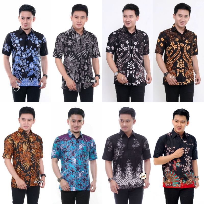 Kemeja Batik Pria Lengan Pendek Casual Termurah M L XL