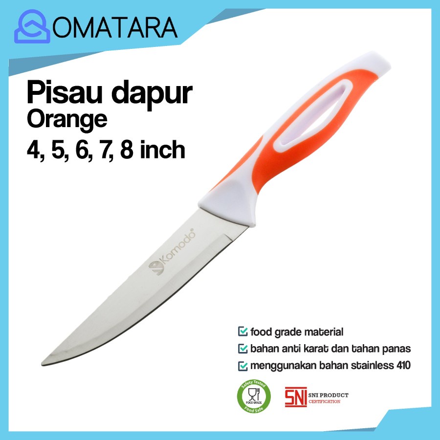 KOMODO Pisau Dapur / Pisau Buah Stainless ( UK 4 ,5 , 6 ,7 ,8 INCH ) DAMASKUS