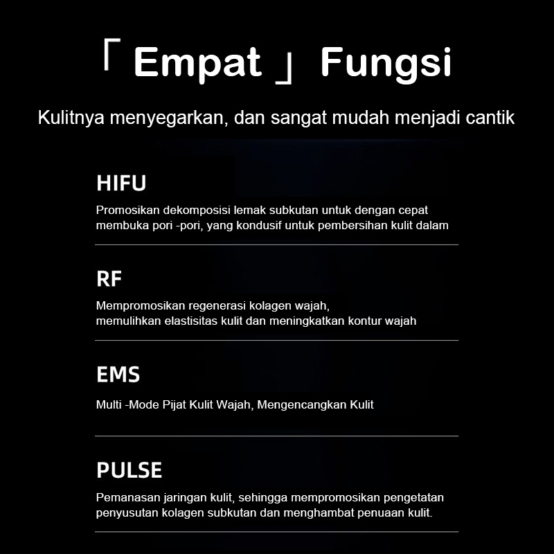 2023 Newest Mini HIFU RF EMS PULSE 4 in 1 Alat Kecantikan Multifungsi EMS Radio Frekuensi Ultrasonik Pulse Penghapusan Kerutan Wajah Lingkaran Hitam Pemutih Kencangkan Kulit Beauty Face