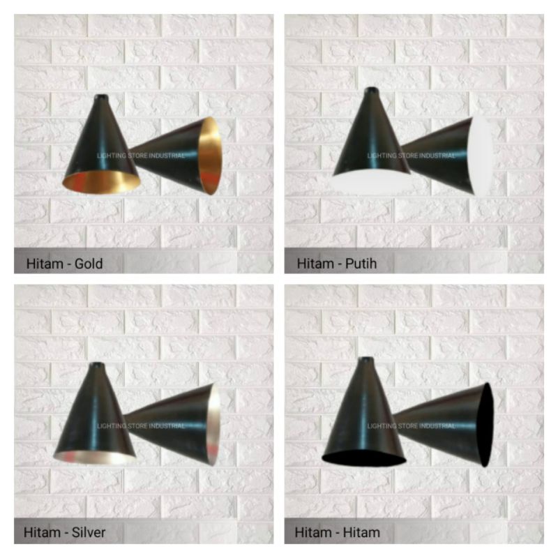 Kap lampu gantung barbershop caffe resto industrial alumunium indoor outdoor (HANYA KAP)