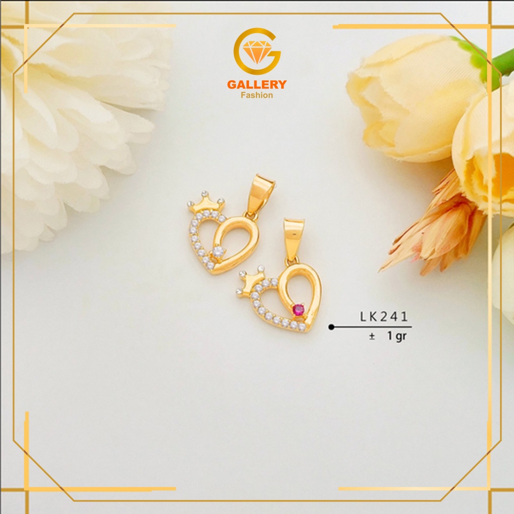 LIONTIN KALUNG EMAS ASLI KADAR 300/6KARAT (6K) DAN 375/8KARAT (8K) KODE LK 241 MODEL LOVE DENGAN MAH