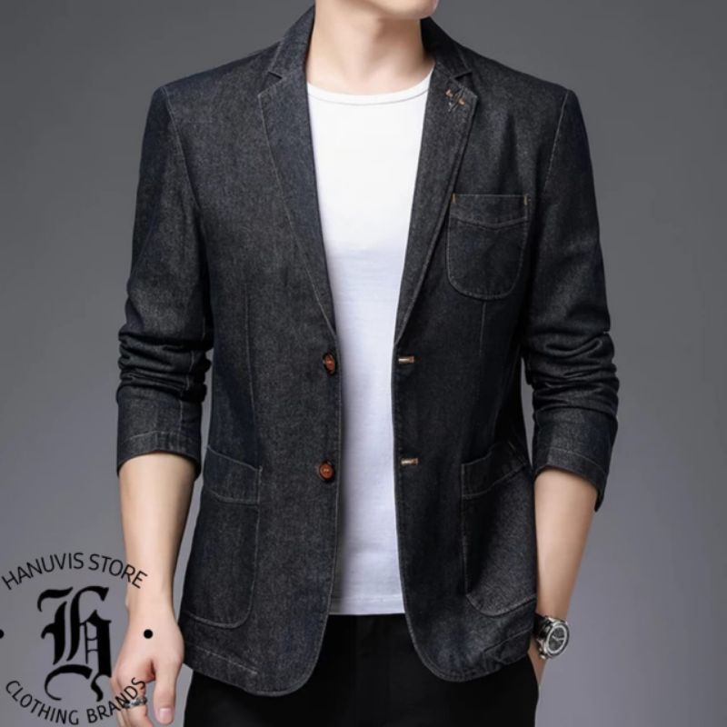 PROMO BLAZER JEANS PRIA SLIMFIT JAS PRIA JEANS