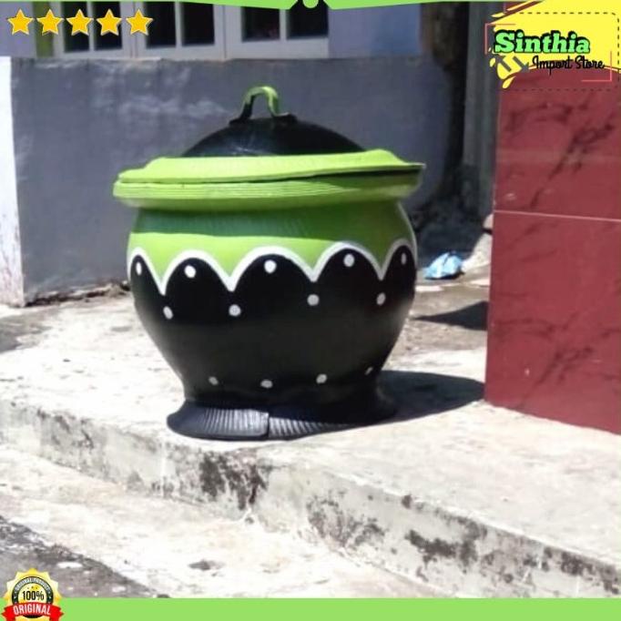 tempat sampah / pot bunga bak sampah dari ban bekas motif stawberry barang ready terus