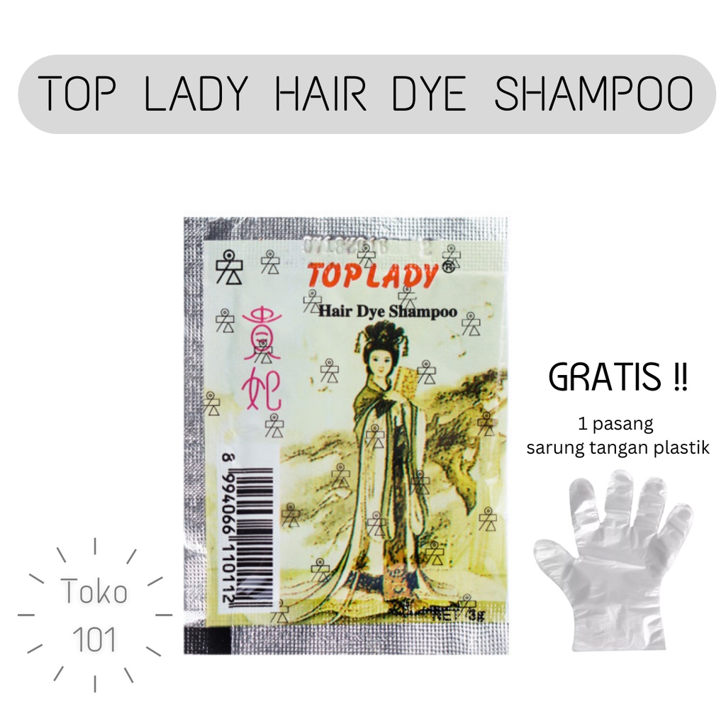 Top Lady Princess Hair Dye Shampoo / Cat Rambut Hitam