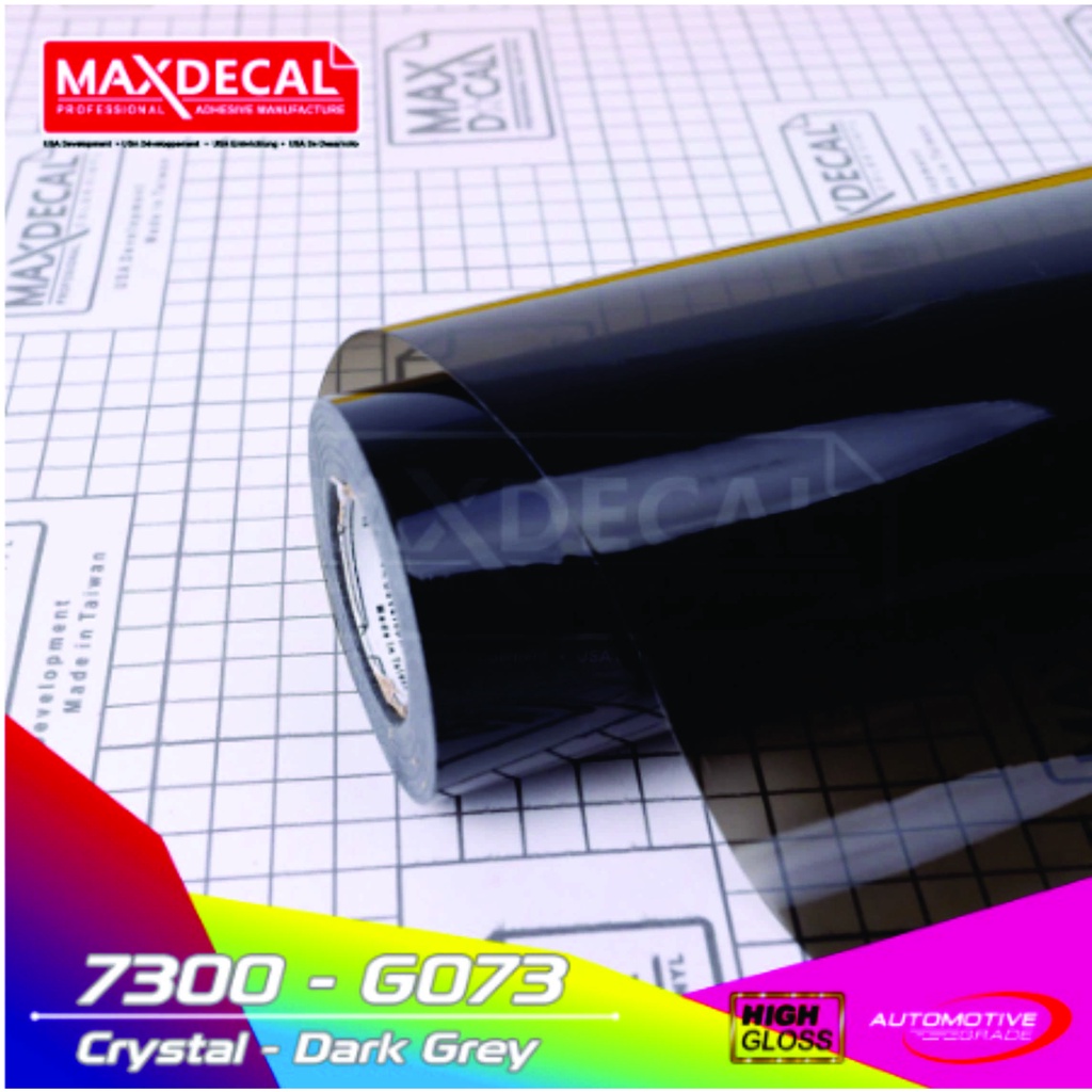 SKOTLET HITAM TRANSPARAN MAXDECAL G073 STICKER LAMPU