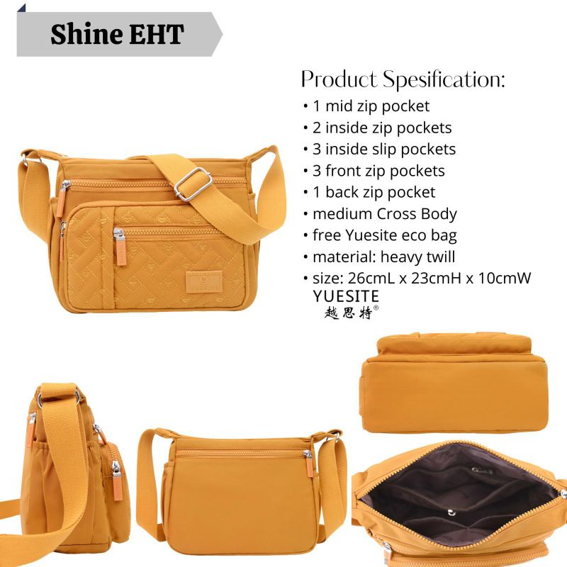 TAS SELEMPANG WANITA FASHION YUESITE SHINE IMPORT WATERPROOF