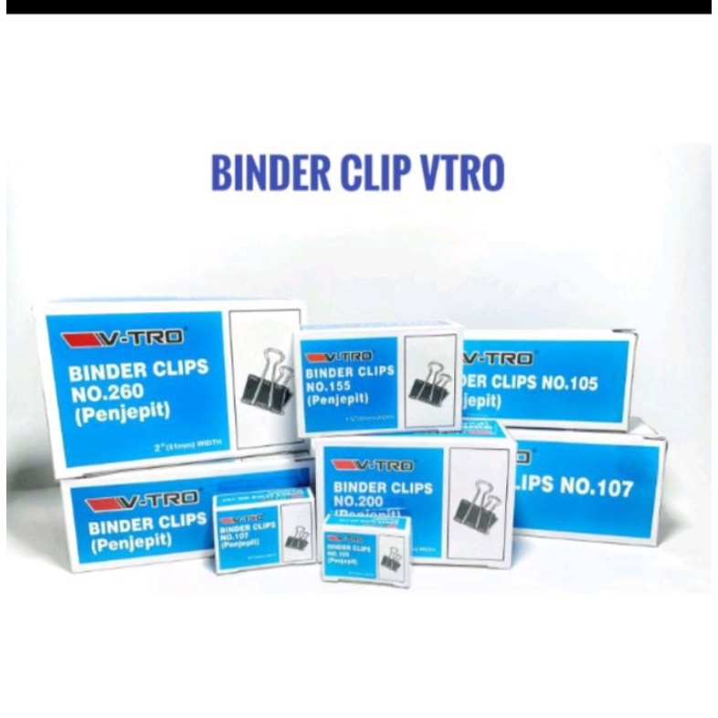 

12pcs Binder Clip Penjepit Kertas Vtro No.155