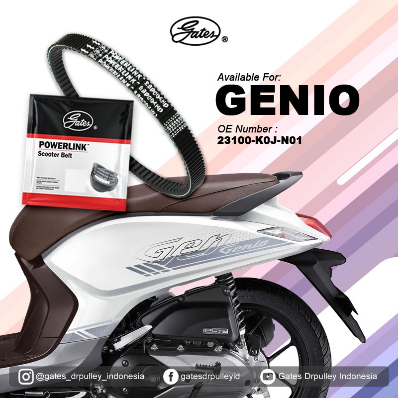 Vanbelt V belt Fanbelt Beat Fi ESP Scoopy Fi Spacy Fi Gates Powerlink Made in Thailand