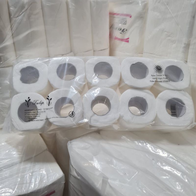 Tulip Tissue Roll Toilet - 10roll EMBOS - Tissue Toilet Murah
