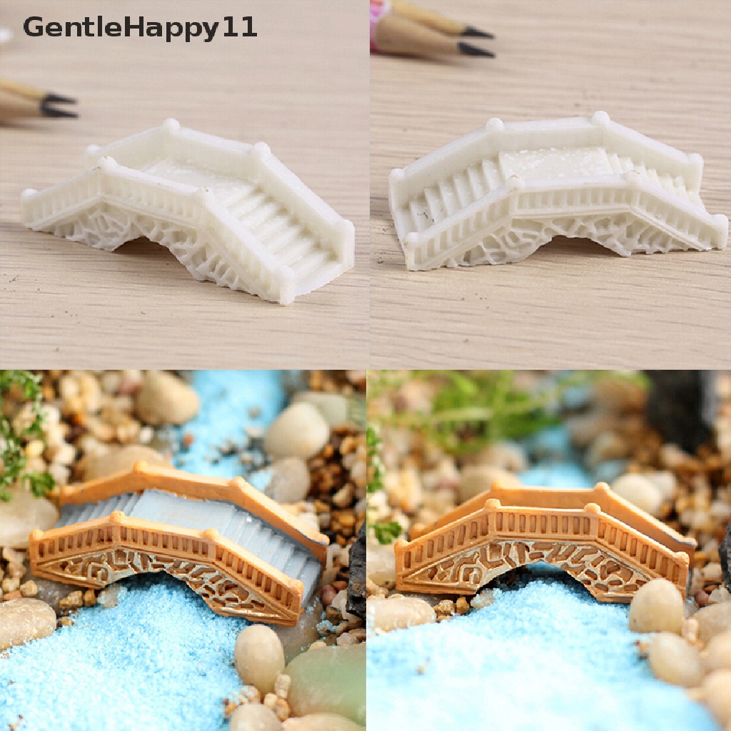 Gentlehappy Miniatur Jembatan Batu Patung Peri Kerajinan Ornamen Dekorasi Taman Rumah DIY Lanskap Mikro Putih Kuning 2warna id