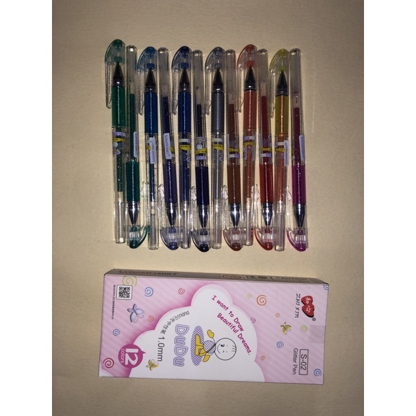 

Bolpen gliter S-02 1.0mm Isi 12,12 Warna