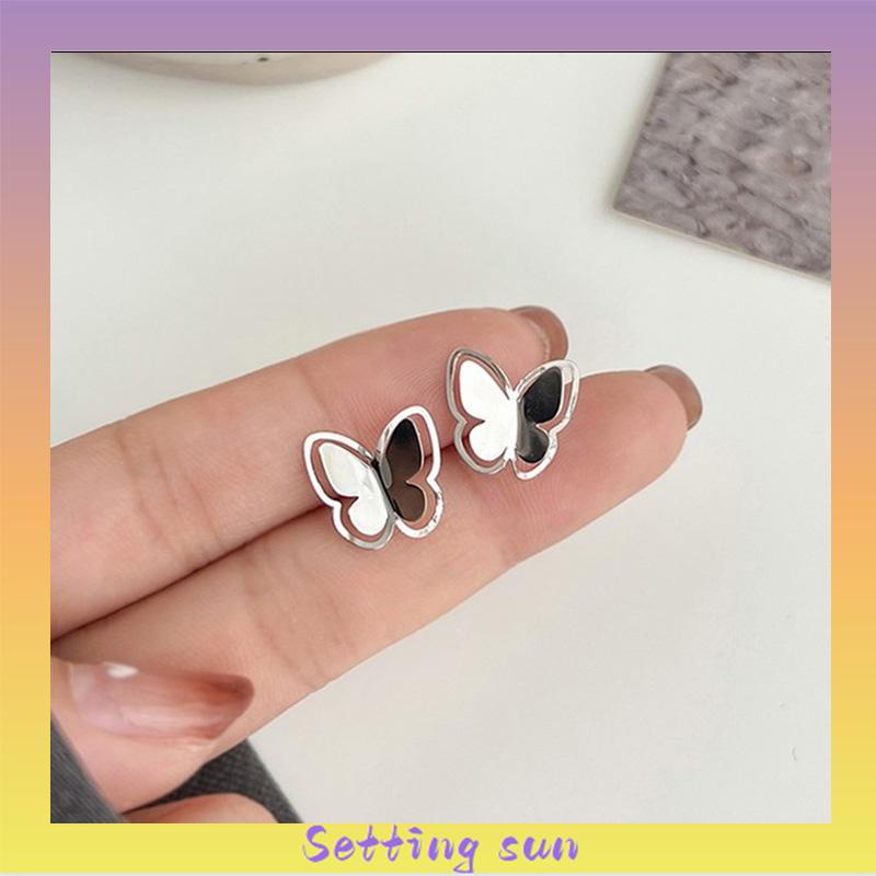 Anting Kupu Korea Untuk Wanita kecil berongga Butterfly Earrings Stud Tusuk Kupu TN