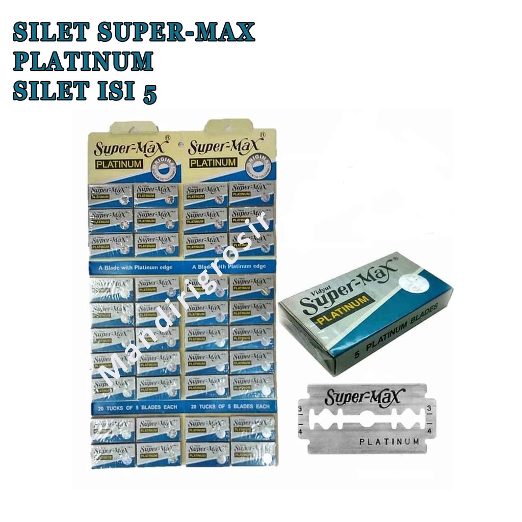 Silet Tajam * Silet SuperMax Platinum * 5 Platinum Blades * Silet Vidyut