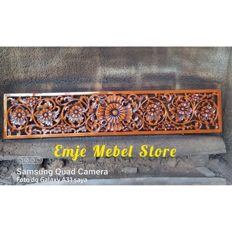 ukiran dinding jumbo pajangan kayu mahoni ukir tempel jendela pintu gebyok