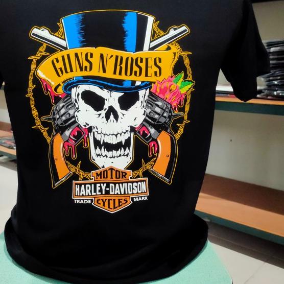 Kaos guns n roses skull harley davidson - XL