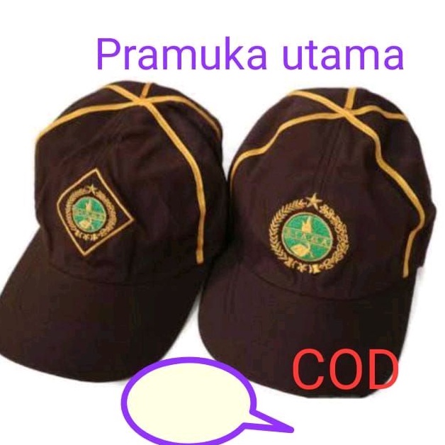 Topi Pramuka siaga bordir lis 1pcs