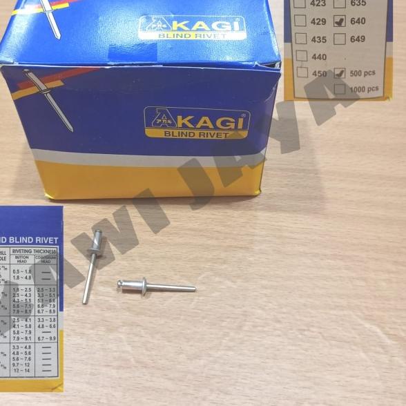 Paku Rivet Riveti Blind 440 435 450 Paku Tembak 1 Kotak isi 1000pcs - Paku Rivet 640