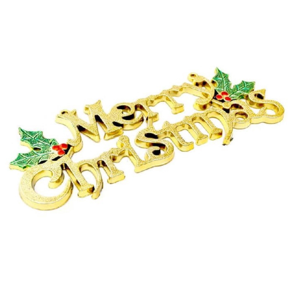 Tulisan Merry Christmas Dekorasi Pohon Natal JUMBO Aksesoris Accessories Xmas Hiasan Gantung Cemara