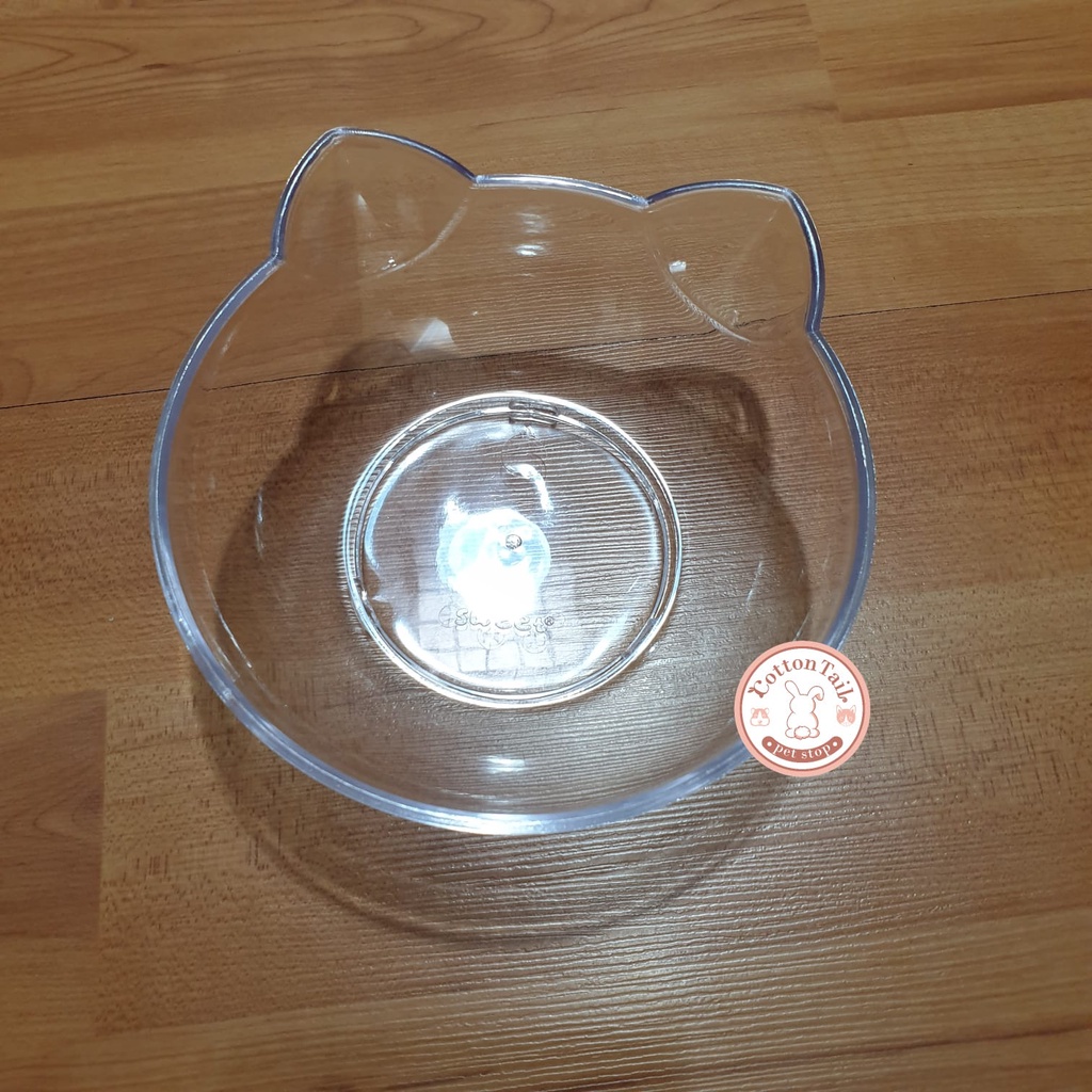 Mangkuk Tempat Makan Transparan Anjing Kucing ~ Single Cat Transparant Bowl / Mangkok