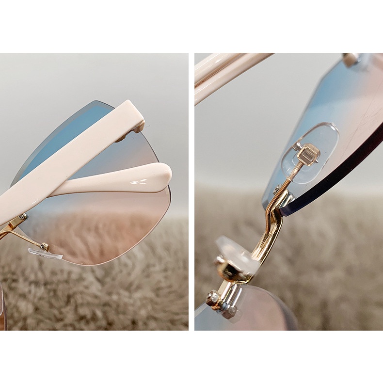 Kacamata Matahari Lensa Cut Edge Gaya Retro Vintage Korea Untuk Pria Dan Wanita