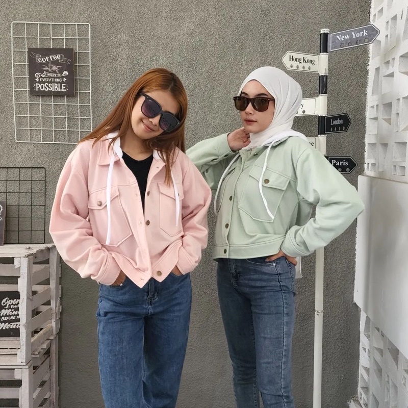 Sweater wanita LIVIE JACKET HOODIE sweater polos wanita hoodie wanita sweater putih kekinian