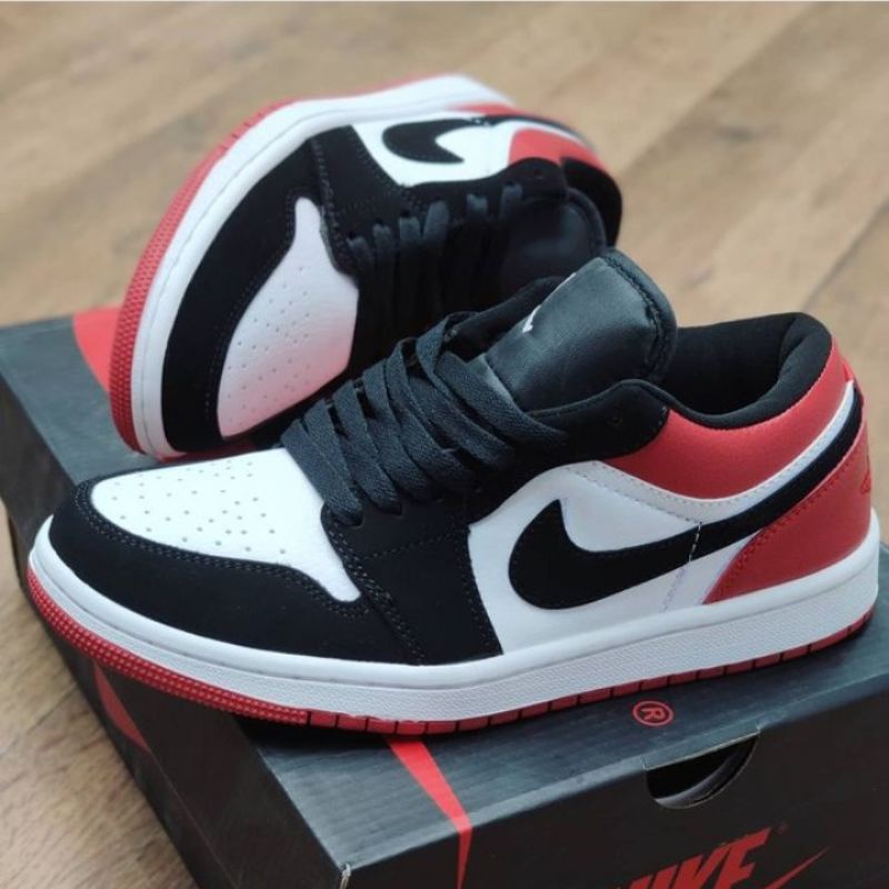 Sepatu Pria Sepatu Air Jordan 1 Low Bred Sepatu Sneakers Pria Wanita Sepatu Casual Sepatu Air Jordan
