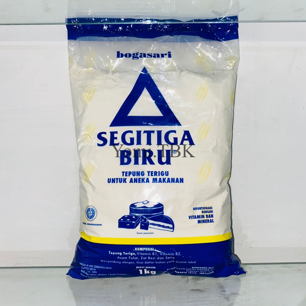 

BOGASARI Segitiga Biru Tepung Terigu Ekonomis/Tepung Serbaguna/Tepung Protein Sedang - 1kg