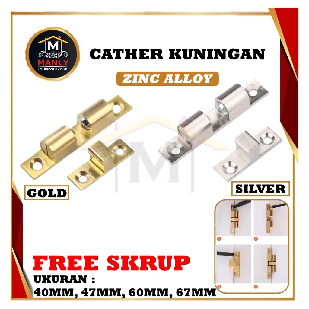 Catches Gold Kecil 40 mm, 47 mm, 60 mm, 67 mm Jepit Capit Udang Catcher Kuningan Gold Silver