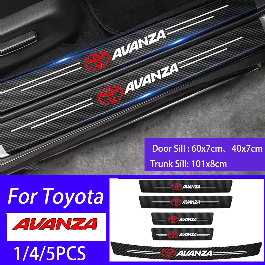 Stiker Pelindung Pintu Bagasi Mobil Toyota avanza Bahan carbon fiber anti Gores Tahan Air