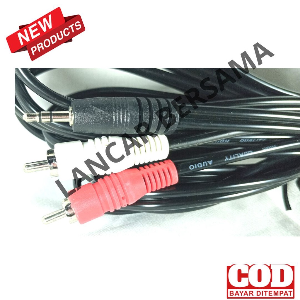 KABEL RCA / JACK/JECK/JEK RCA 3R-3R,2R-2R,3.5R-2R 5M HITAM LONGWAY