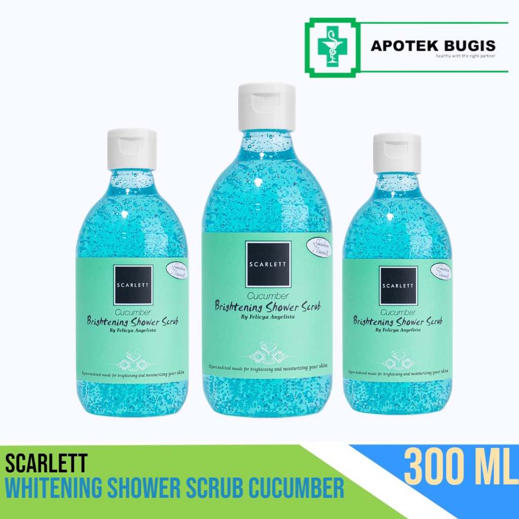 Scarlett Whitening Shower Scrub Cucumber 300 ml Lulur Mandi Pemutih