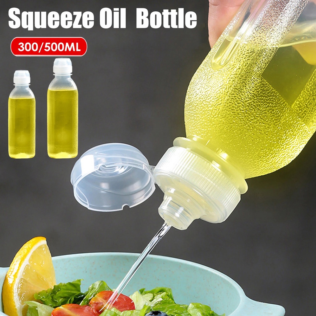 Botol Dispenser Minyak Zaitun / Kecap / Mustard / Cuka 300ml / 500ml Model Remas Anti Bocor Untuk Dapur