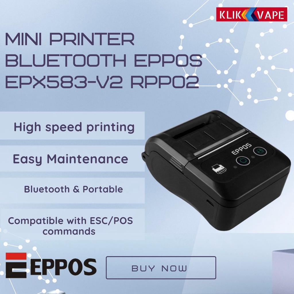 TERMURAH Printer Resi Bluetooth 58mm Thermal EPPOS EPX583 V2 RPP02 KLIKVAPE BISA GOSEND / INSTANT