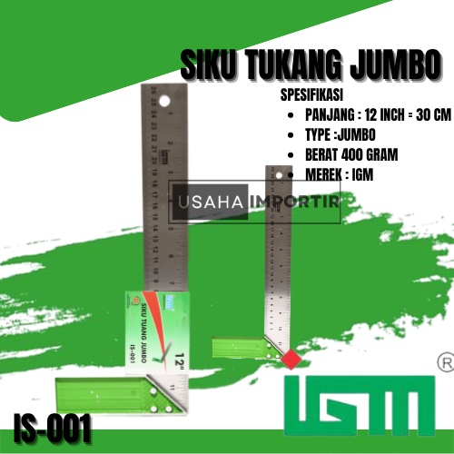 Siku Tukang L IS-001 12 Inch IGM Siku Tukang Siku Tukang Kayu Siku Tukang Original Siku Tukang Diamo