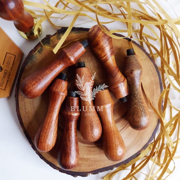 Wax Seal Stamp Gagang Segel Surat Vintage Gagang Kayu Stempel Lilin