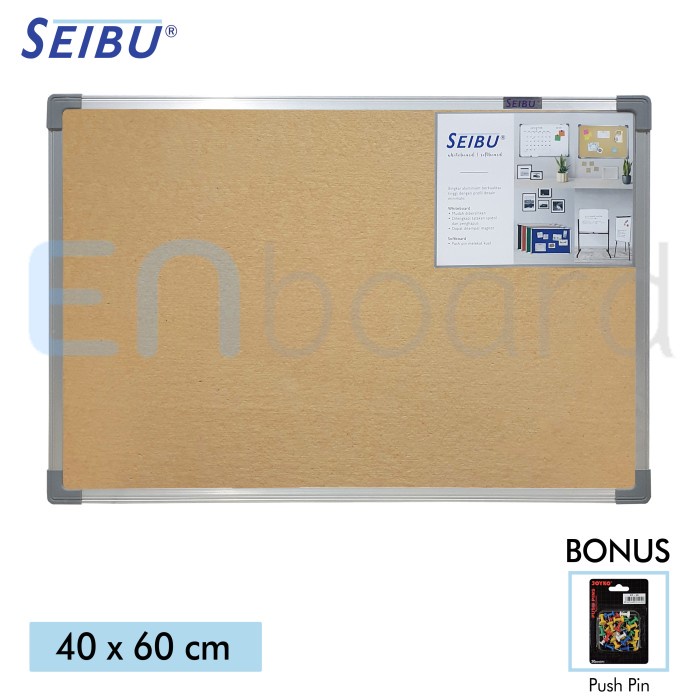 

Stas Softboard Cork Pin Board / Papan Mading Gantung Seibu 40 X 60 Cm
