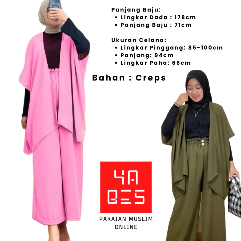 Seulgi One Set Outer Stelan Fashion Korea Wanita Remaja Pakaian Muslim Online