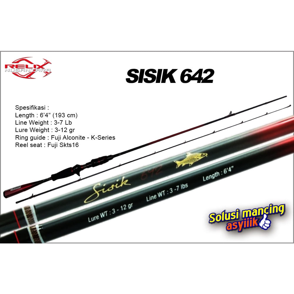 Rod BC / BAITCASTING RELIX NUSANTARA SISIK 642 / 193cm (Line Test 3-7lbs)