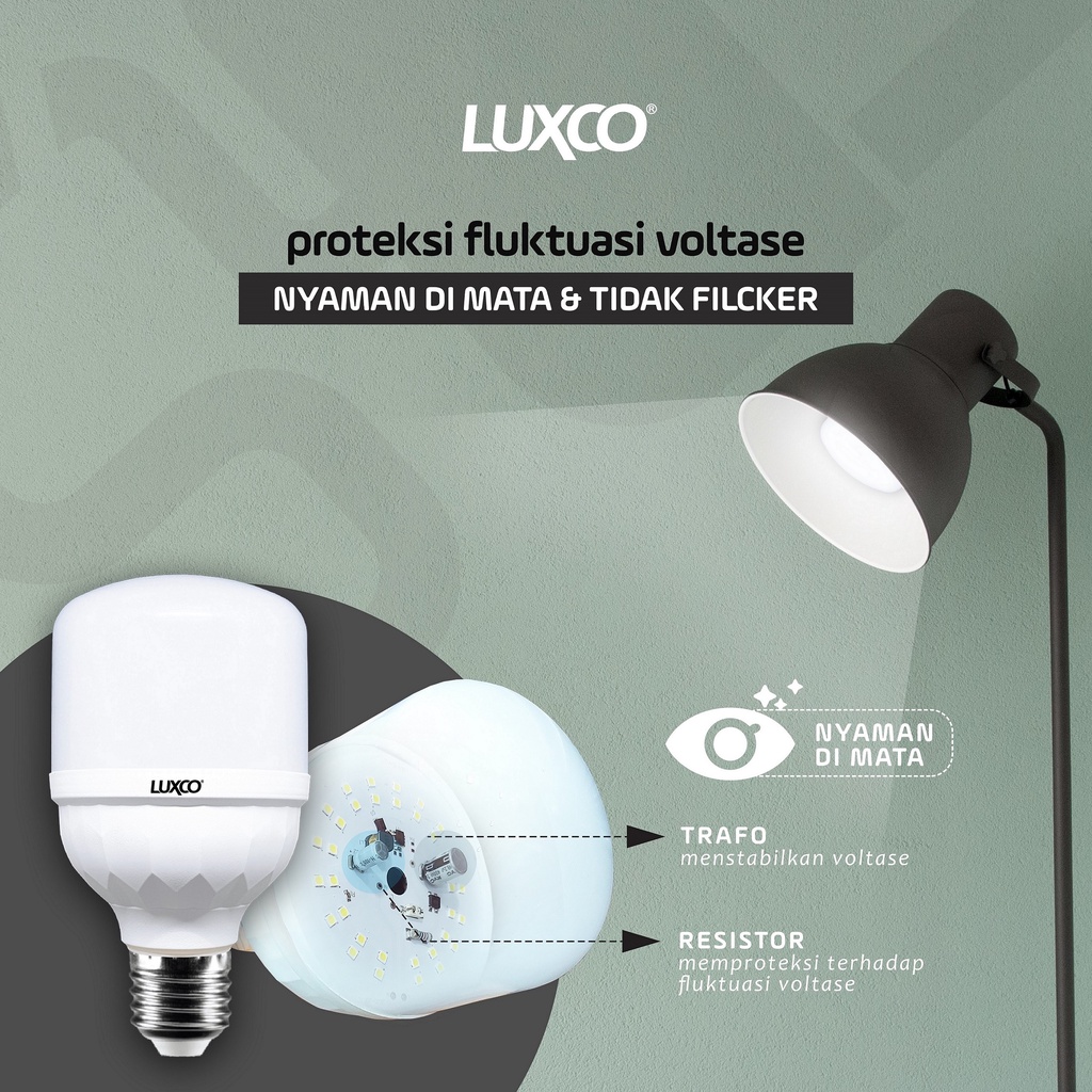 LAMPU LED 22WAT BULAT MURAH BERGARANSI &amp; BERKUALITAS  CAHAYA PUTIH [ GARANSI 1 TAHUN ] ASHTA CRYSTAL SERIES MODEL BULAT MERK LUXCO SNI ISO 9001 DAYLIGHT DAN WARMWHITE 3-22 WATT FREE ONGKIR