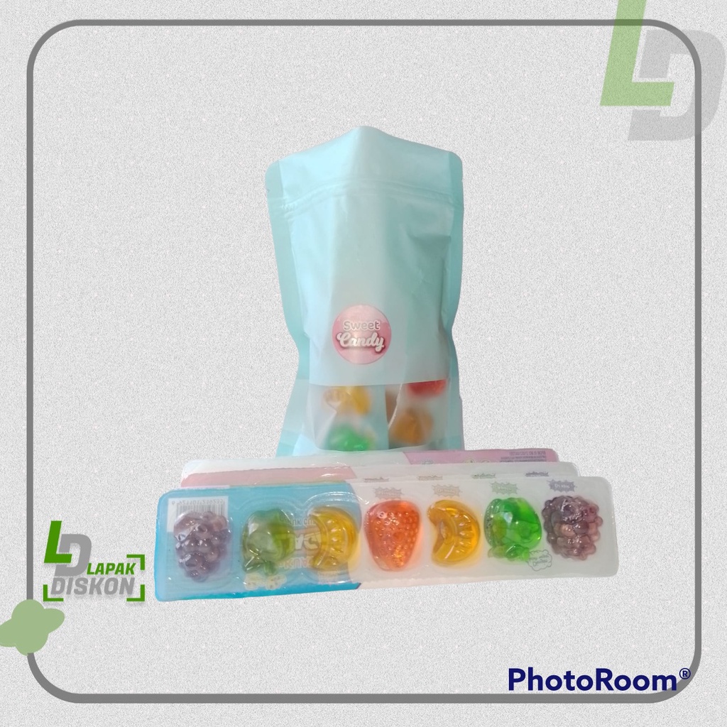 Permen jelly agar , permen yakuat , bentuk cup , isi 4 ,bermacam-macam bentuk
