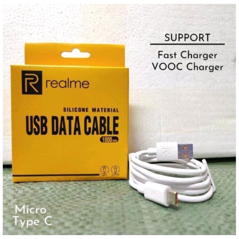 Kabel data realme micro USB VOOC (packing kotak)