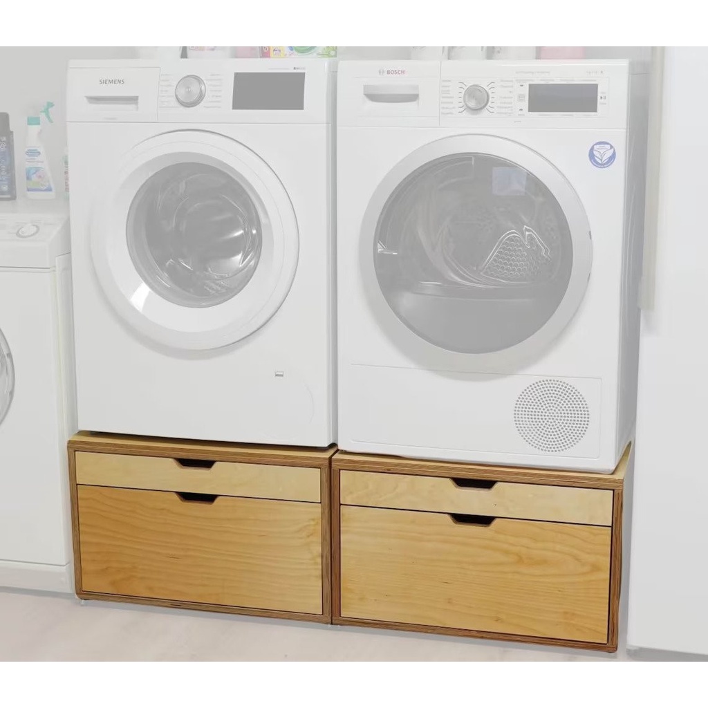 Meja Mesin Cuci Meja Tatakan Kulkas Kayu Jati Serbaguna Laci Penyimpanan Perabotan