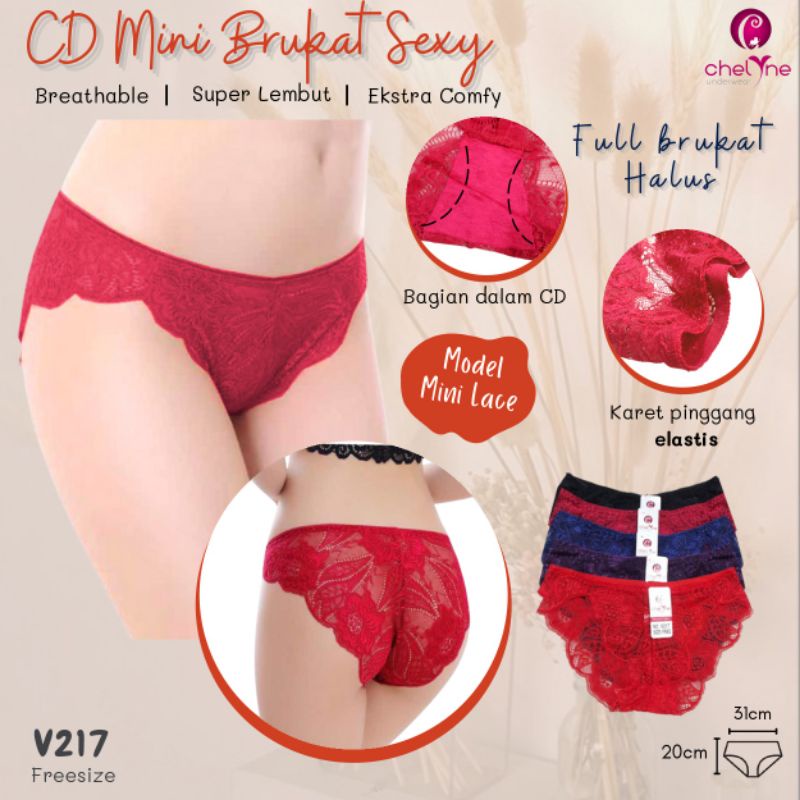 CD BROKAT CHELYNE 217 CELANA DALAM BROKAT WANITA DEWASA - BUNGALILY