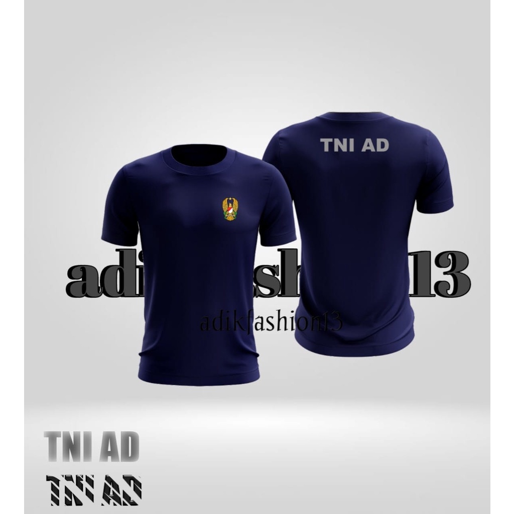 Kaos Jersey TNI AD BIRU NAVY/ Kaos Olahraga Jersey TNI AD/ Kaos Jersey Dryfit TNI AD BIRU NAVYBISA C