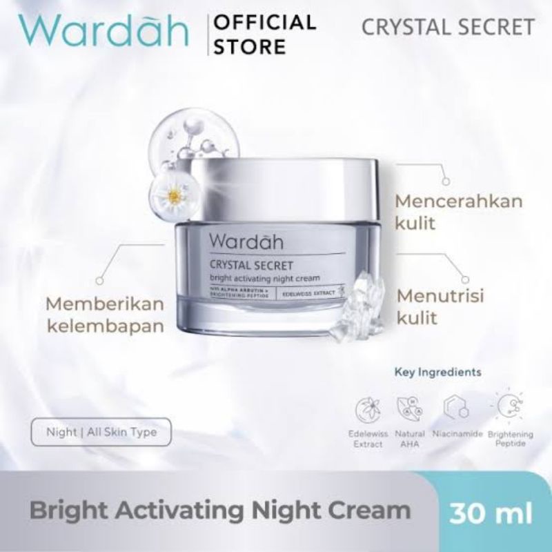 ❤️ WARDAH CRYSTAL SECRET SERIES ❤️ / FACIAL WASH / KRIM SIANG / KRIM MALAM / SERUM / TREATMENT ESSENCE