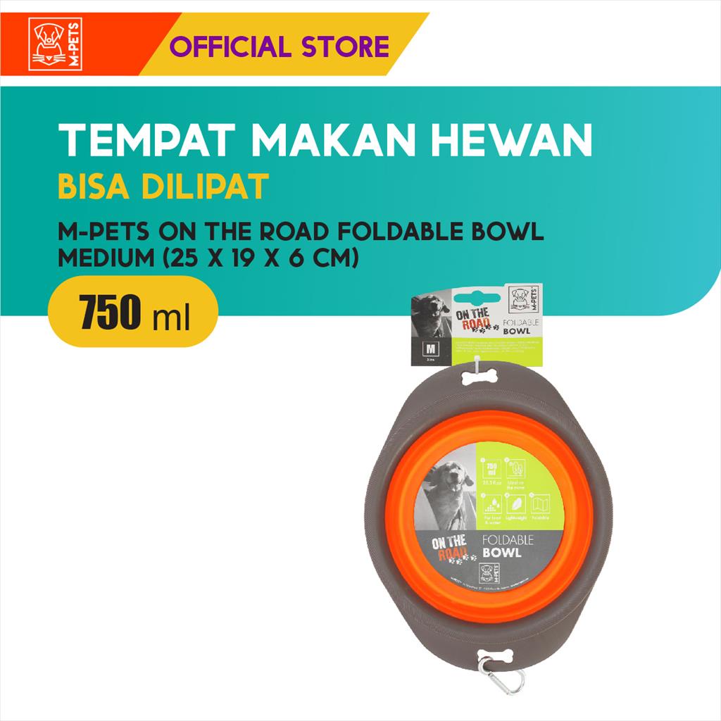 M-Pets On The Road Foldable Bowl Medium / Tempat Makan Lipat Hewan