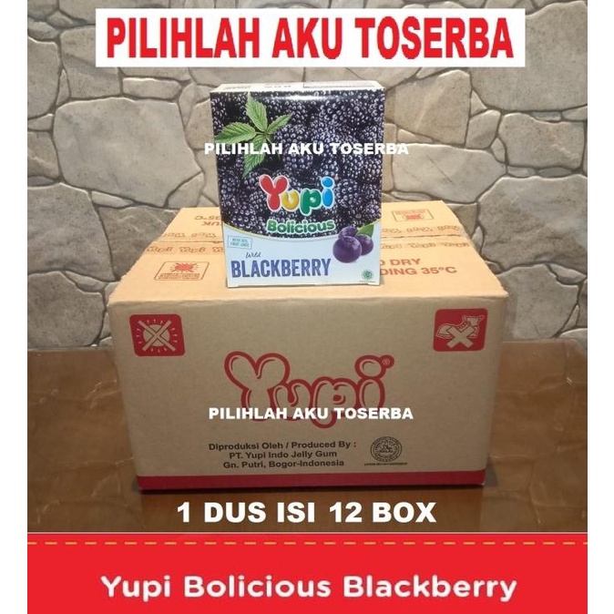 

TERBARU YUPI Bolicious BLACKBERRY BOX - ( HARGA 1 DUS ISI 12 BOX ) /PERMEN LUNAK/PERMEN VIRAL/PERMEN MILO/PERMEN YUPI/PERMEN JADUL/PERMEN KARET