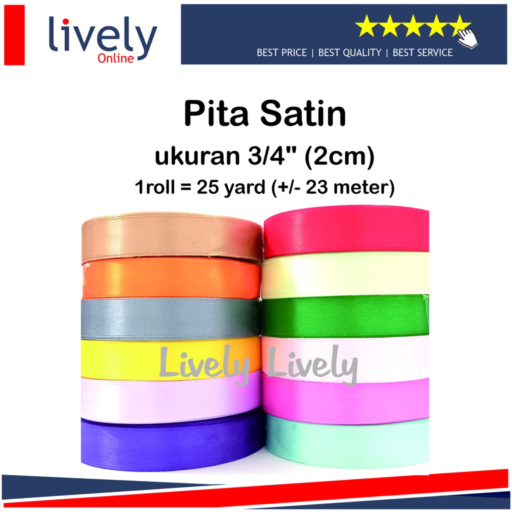 Pita Satin 3/4 inch (2 cm) IMPORT Taiwan